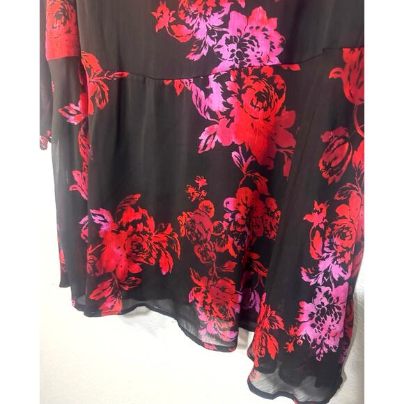Harper 241 Floral Dress Black Red Large Womens Cocktail Party Cruise Church Chic - Picture 6 of 9